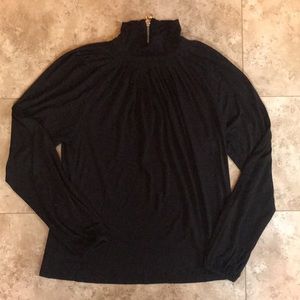 Michael Kors Pleated Zip Back Turtleneck